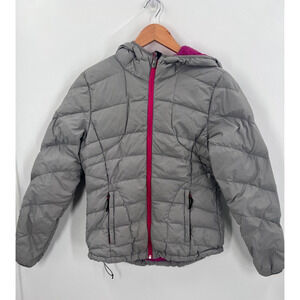 Lolë Gray Puffer Jacket Quilted Winter Hooded Youth Size S Small (4-6)